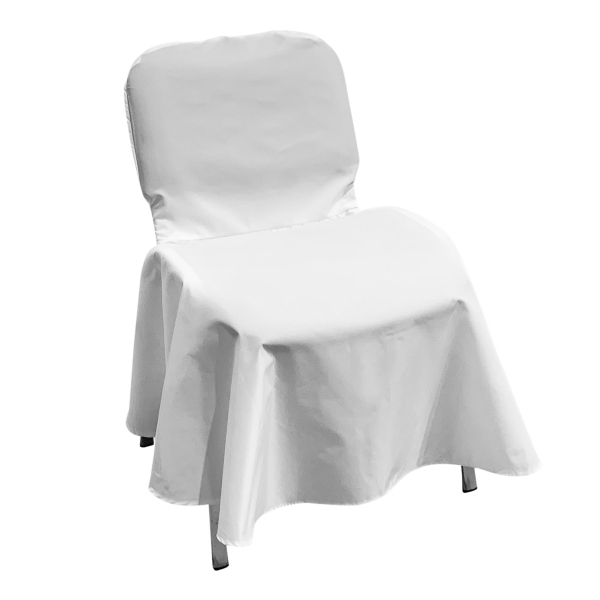 Чехол банкетный для стула Изо белый из ткани 19-298XX в аренду