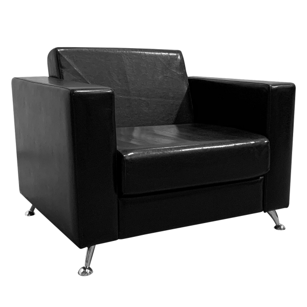 Кресло Cube черное из экокожи 04-038BK в аренду в Москве