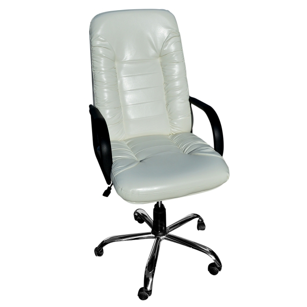 Кресло офисное белое из экокожи 04-006WT в аренду