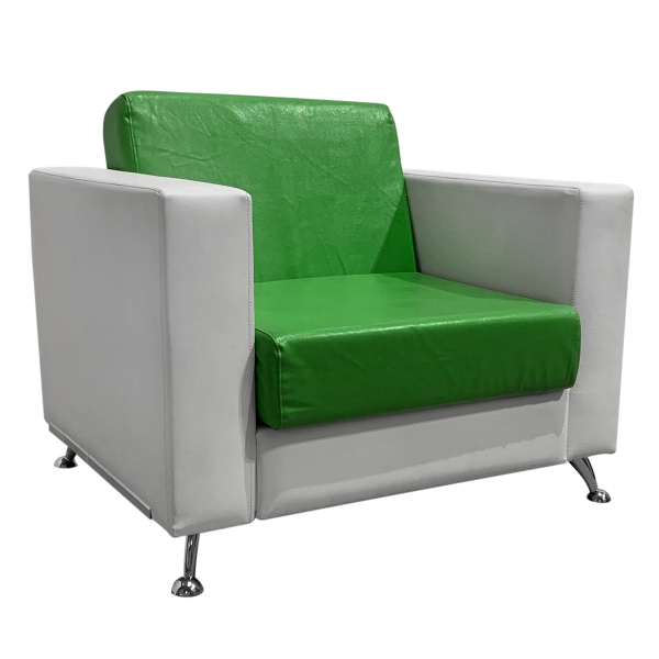 Кресло Cube бело-зеленое из экокожи 04-032GN в аренду в Москве