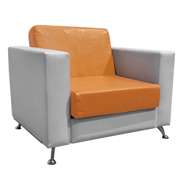 Кресло Cube бело-оранжевое из экокожи 04-032OR в аренду в Москве