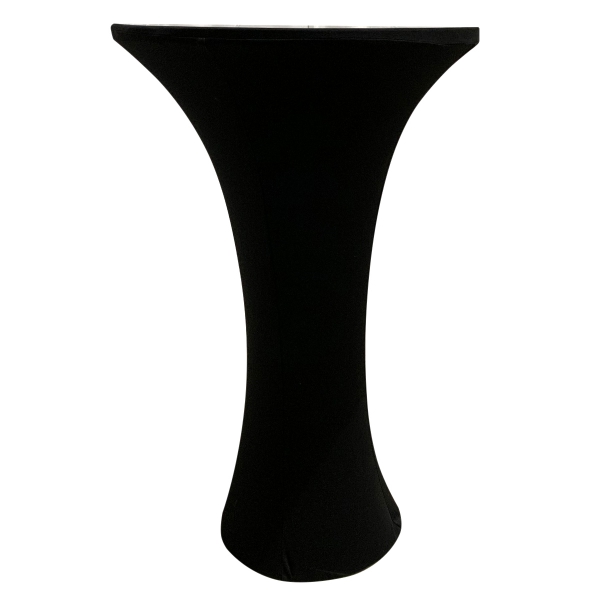 Коктейльный стол D70*H105см с черной стрейч-скатертью круглый 02-160BK в аренду