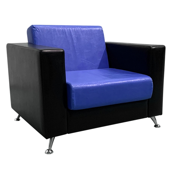 Кресло Cube черно-синее из экокожи 04-038BL в аренду