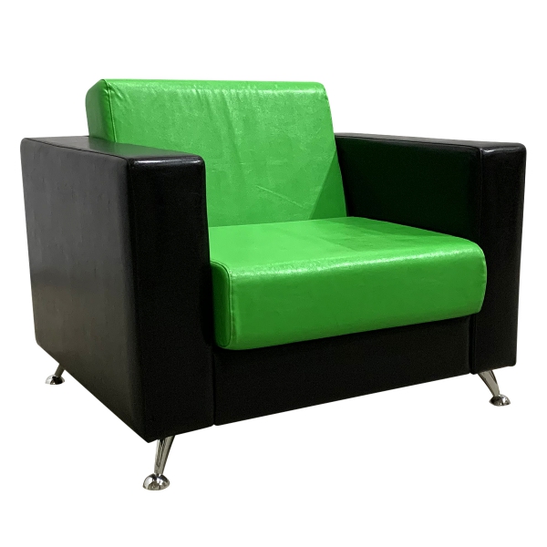Кресло Cube черно-зеленое из экокожи 04-038GN в аренду