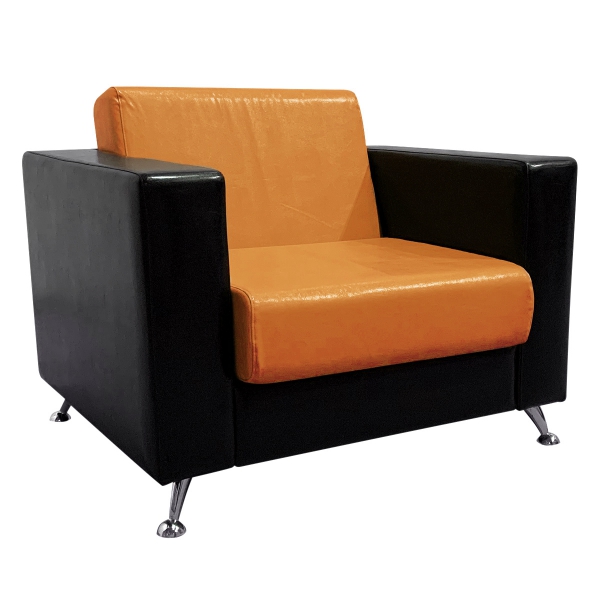 Кресло Cube черно-оранжевое из экокожи 04-038OR в аренду