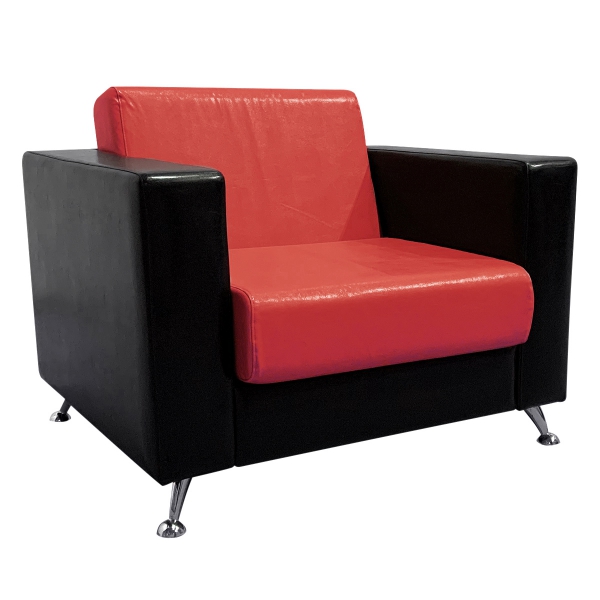 Кресло Cube черно-красное из экокожи 04-038RD в аренду в Москве