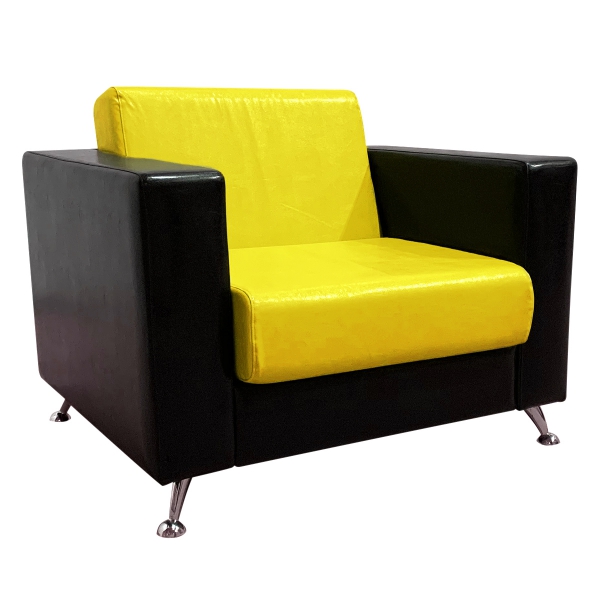 Кресло Cube черно-желтое из экокожи 04-038YL в аренду