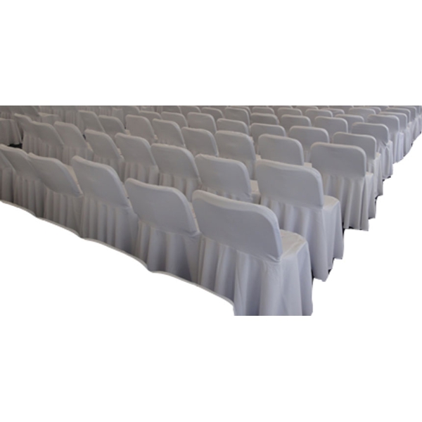 Чехол банкетный для стула Изо белый из ткани 19-298WT в аренду в Москве. Фото 2