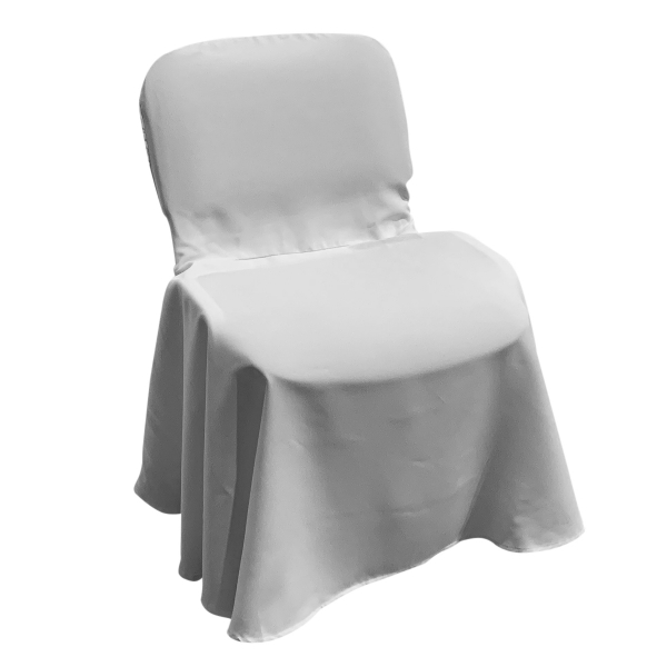 Чехол банкетный для стула Изо белый из ткани 19-298WT в аренду в Москве