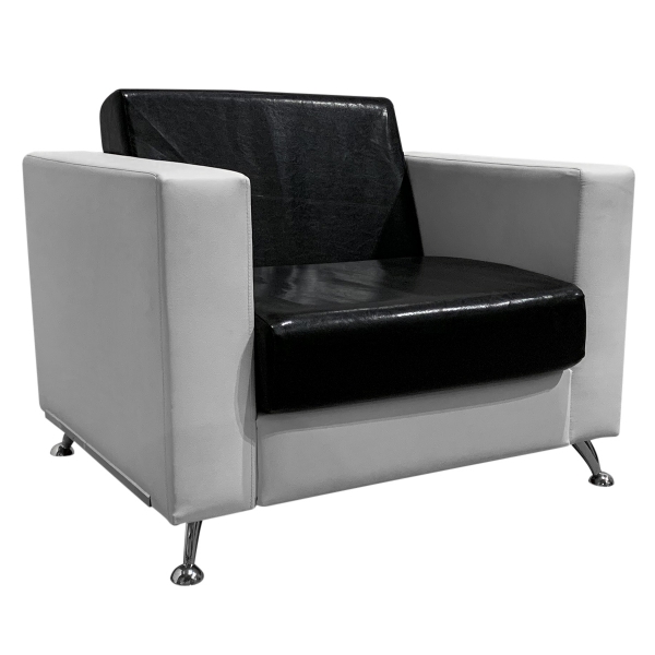 Кресло Cube бело-черное из экокожи 04-032BK в аренду