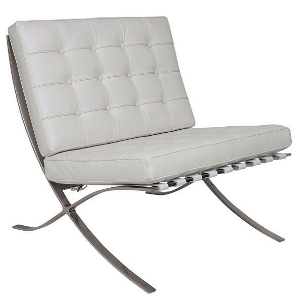 Кресло-диван Барселона белое из кожи 04-585WT в аренду в Москве