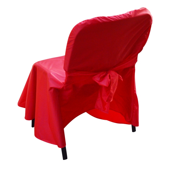 Чехол банкетный для стула Изо красный из ткани 19-298RD в аренду в Москве. Фото 2