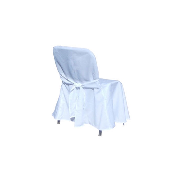 Чехол банкетный для стула Изо белый из ткани 19-298XX в аренду в Москве. Фото 1