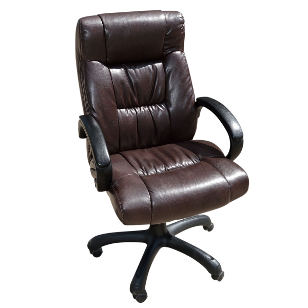 Кресло офисное из натуральной кожи коричневое 04-006BR в аренду в Москве