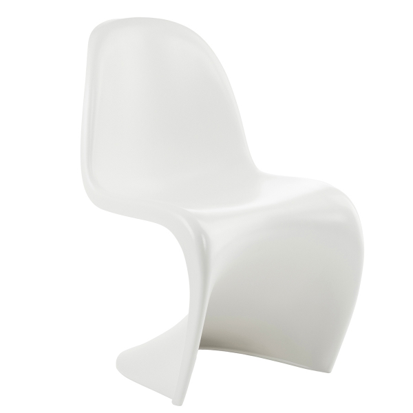 Стул белый глянцевый Panton Chair пластиковый 01-001WG в аренду в Москве