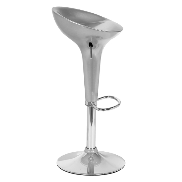 Барный стул Bombo серебряный пластиковый 01-012SL в аренду